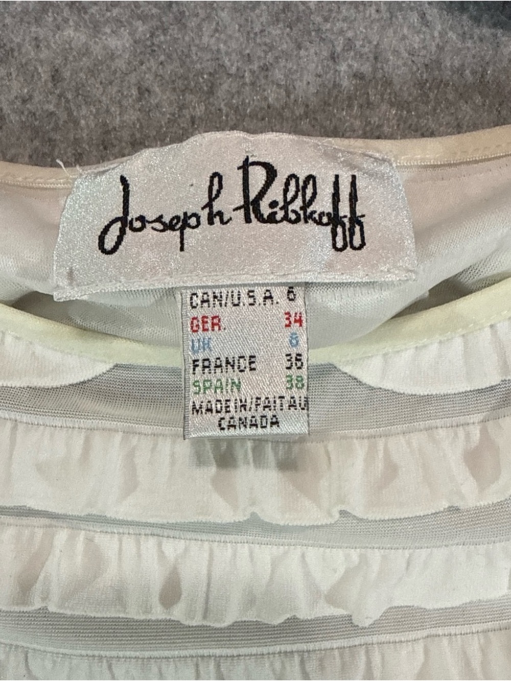Joseph Ribkoff White Ruffled Sleeveless Shell - Picture 3 of 11